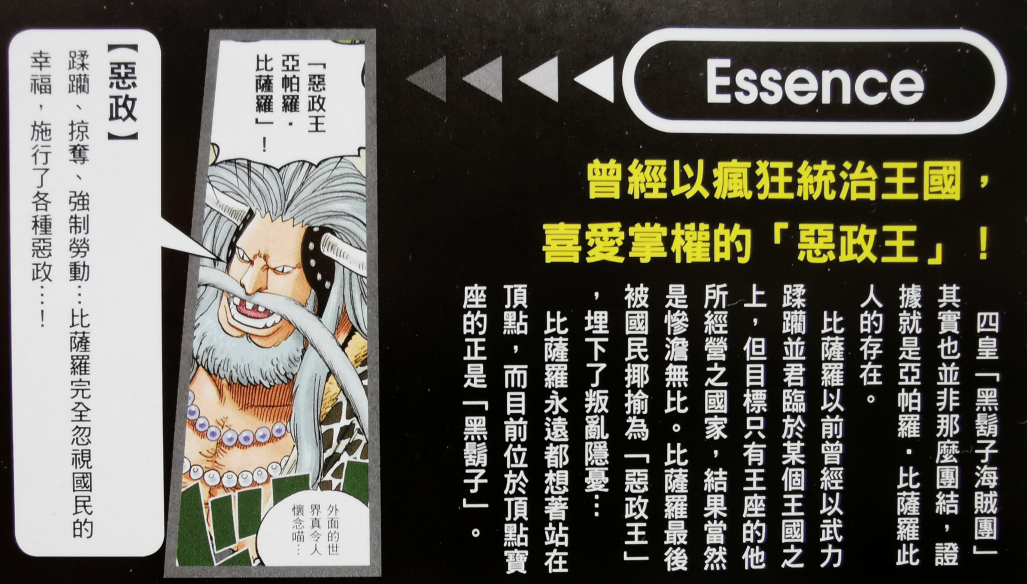 皮薩羅海賊王（海賊王官方資料：妄想替代黑胡子的的4號船長，野心勃勃的惡政王）
