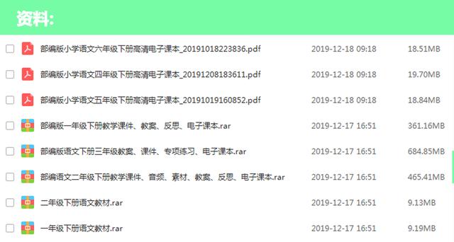 部编版1-6年级下册电子课本已更新！高清版，寒假预习抢先看