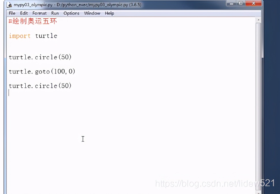 奥运五环是怎么画的(python_海龟绘图_画出奥运五环图---python工作笔记014)