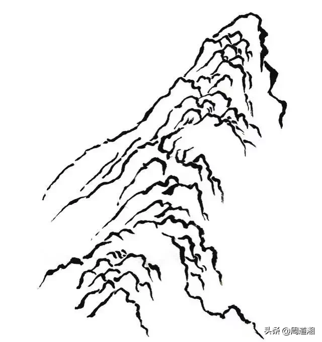 国画教程|山的表现方法、山石墨法及山坡路径、泉水瀑布的画法