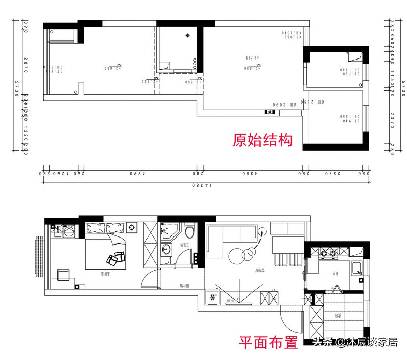 夫妻俩买下57㎡二手房，重新装修后成温馨美居室，引众多人羡慕