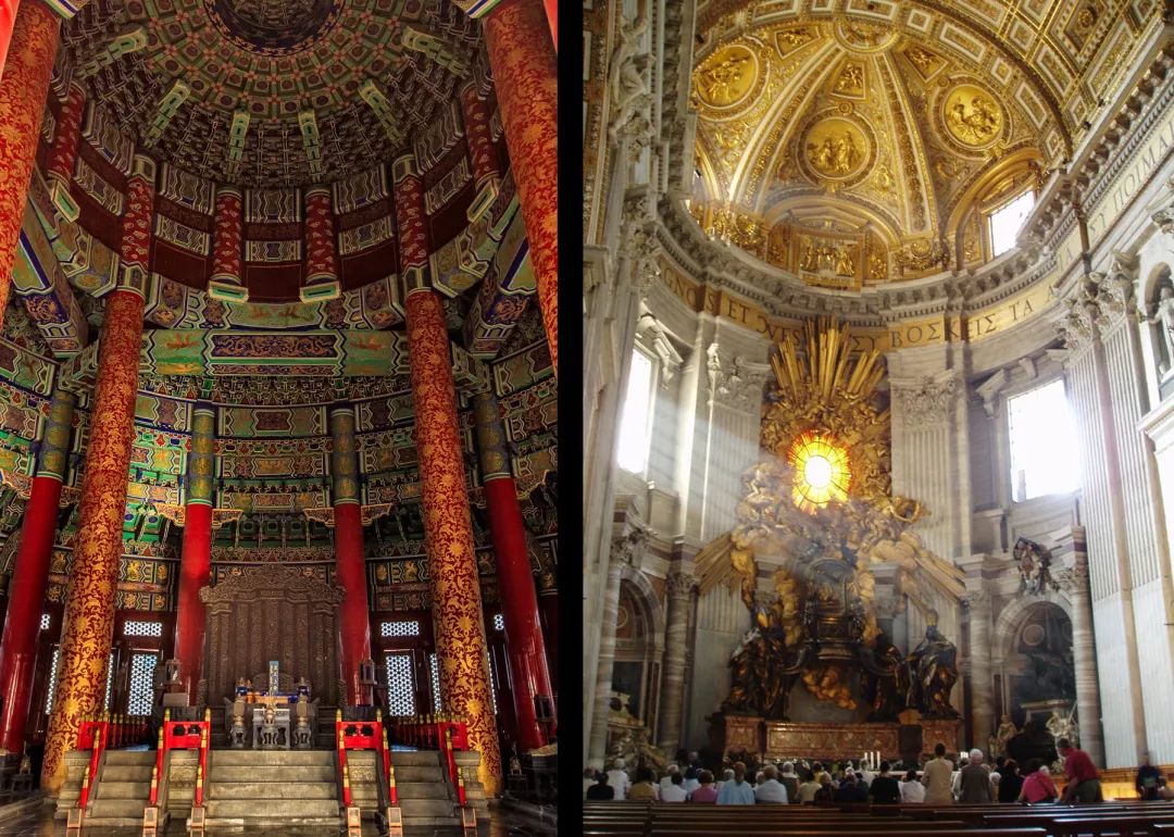 你看国外那些雄伟的教堂,一定会有一个巨大的穹顶,在穹顶之下的圆形