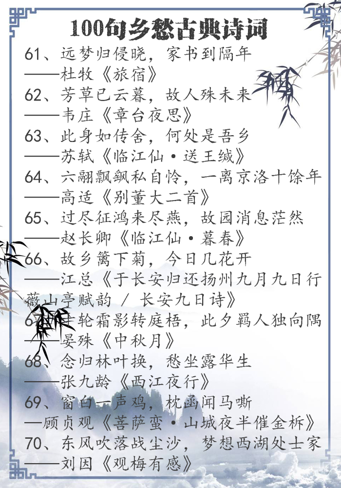近乡情更怯：100句乡愁诗词，慰藉你思乡的心情