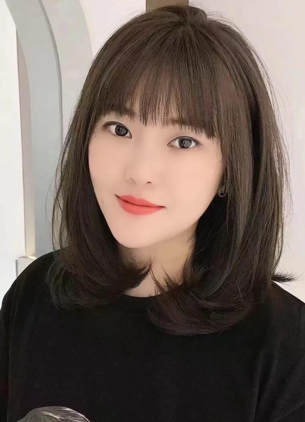 长脸减龄短发 韩式图片