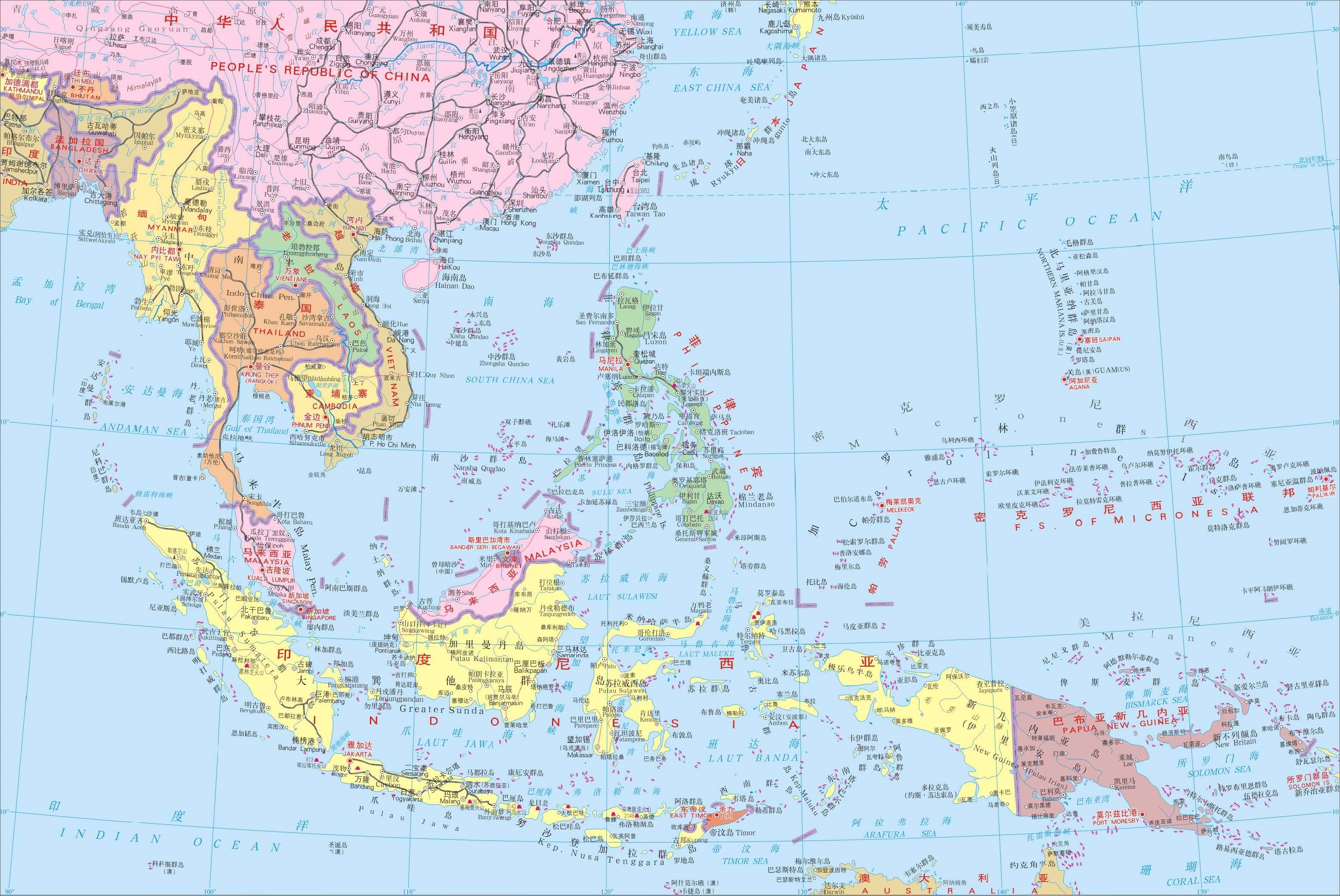 俄罗斯亚洲部分行政区划图(你知道吗，在亚洲的六大地理分区中，哪一个分区的国家数量最多？)
