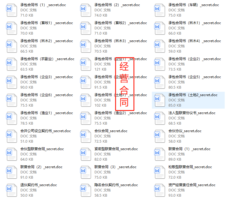 781个建筑企业合同范例，都是word格式，套用参考都很方便