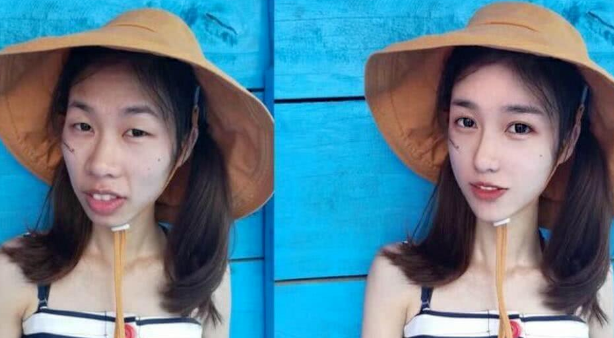 大学生“修图前后”对比照，男生技术一流，女生好似“换脸”