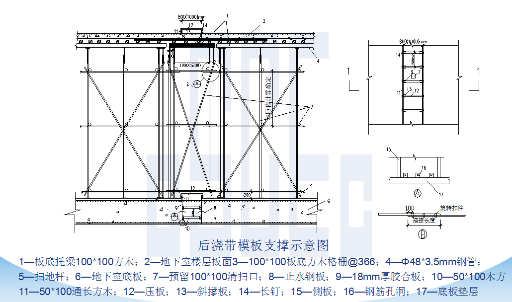 后浇带模板安装施工工艺