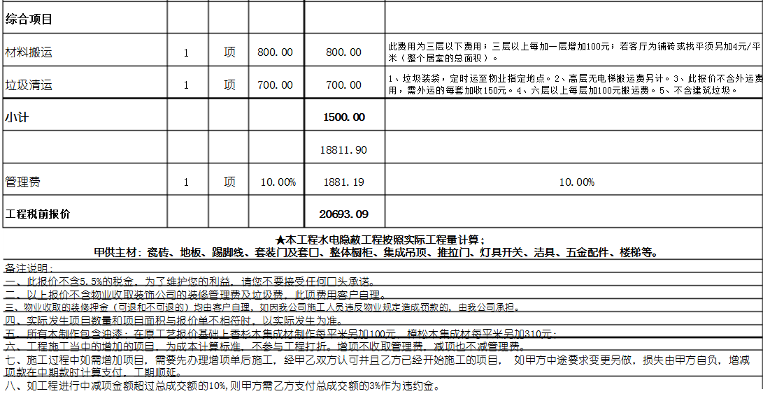 2018最新装修预算表，施工工序报价+主材报价单，想坑我门都没！