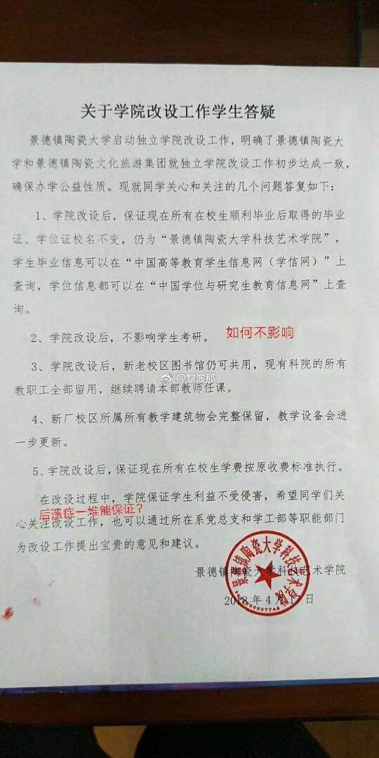 景德镇一高校拟6亿变卖续：学生质疑校方欺诈，学校已暂停交易