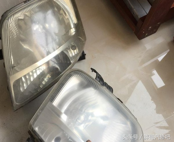 汽车老旧大灯发黄，16元翻新，全是体力活