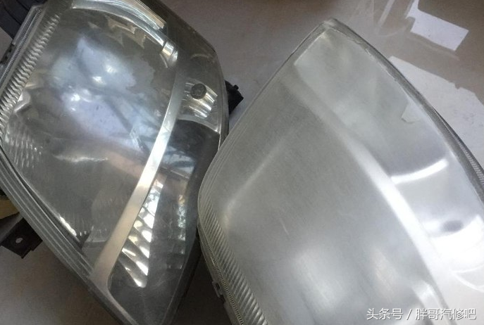 汽车老旧大灯发黄，16元翻新，全是体力活