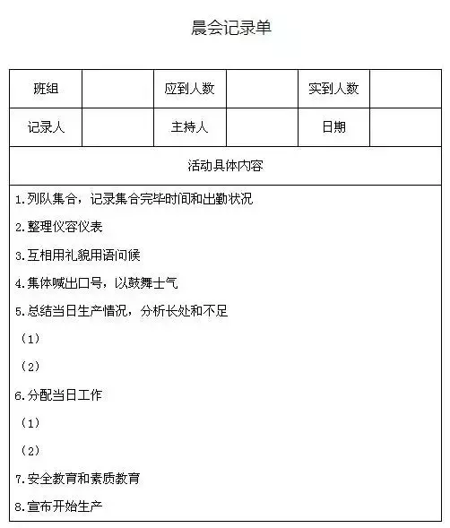 “一日之计在于晨”,晨会开好了,一天的工作就做好了一半