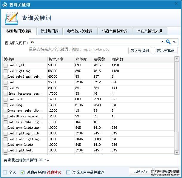 给大家免费找关键词的方法