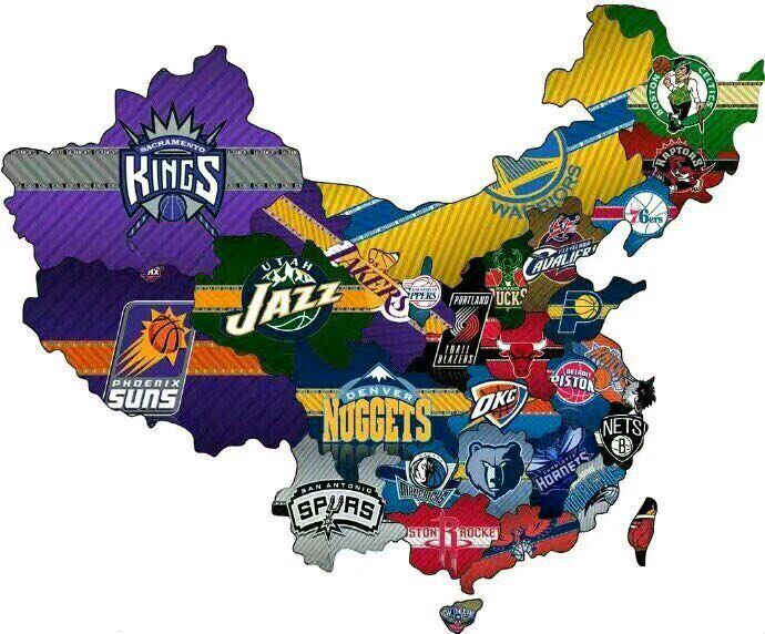 nba中国球队都有哪些(NBA球队中国分布图，你的家乡是哪支球队呢？)