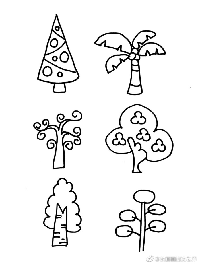 树的16种画法种树图片