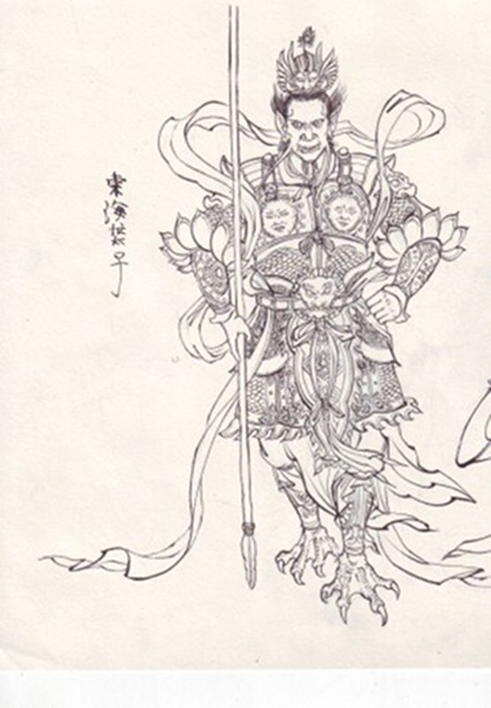 《西遊記》人物白描圖譜,這唐僧畫的也太帥了