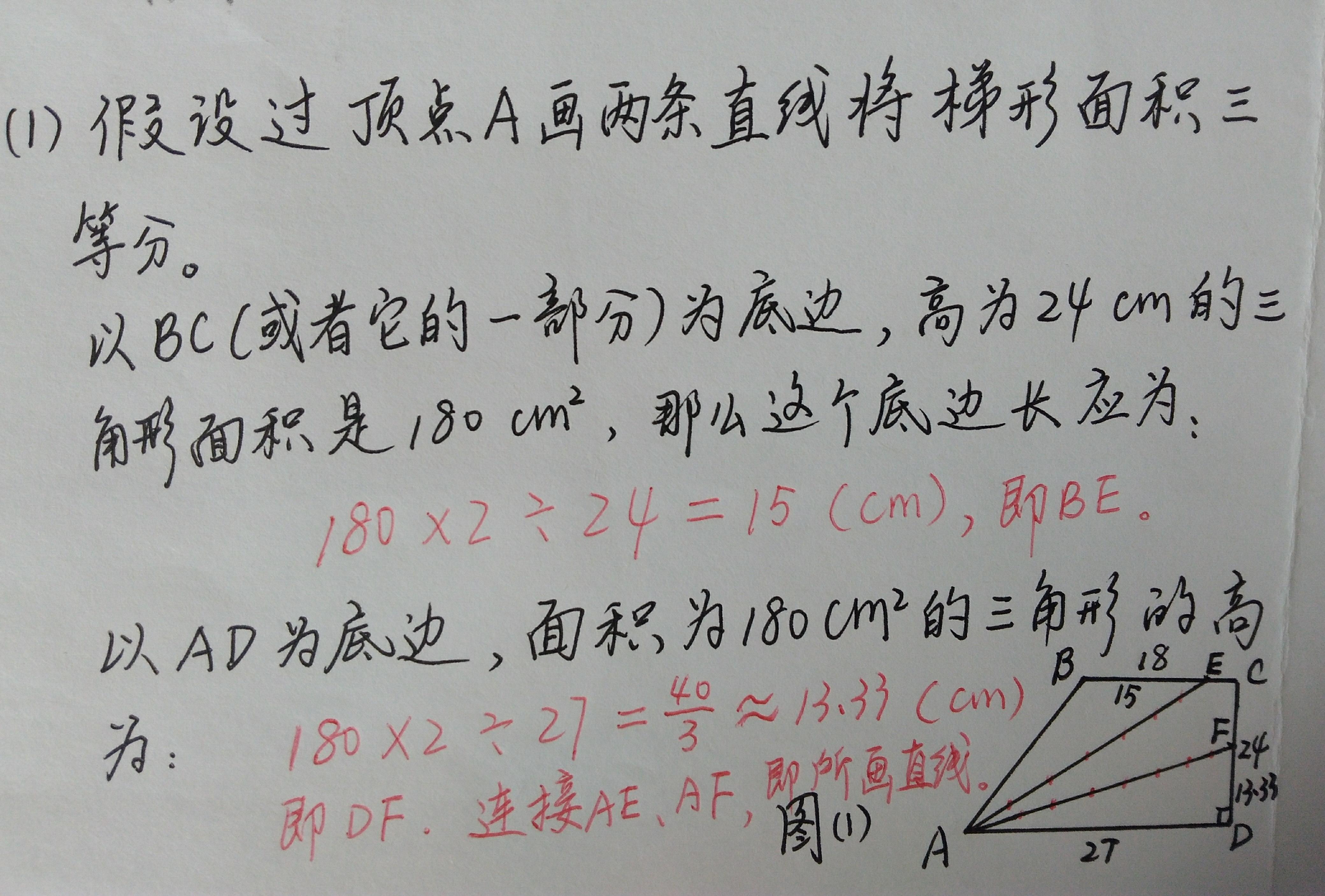 六年級數學:根據三角形面積,反算底邊長和對應高,你來試試