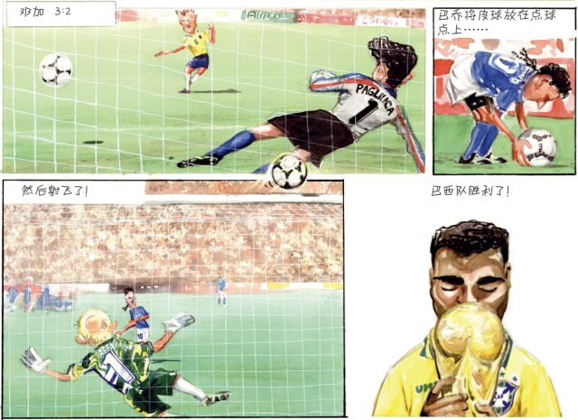 世界杯卡通图片案简笔（漫画世界杯｜世界杯第一粒进球、2010南非世界杯、第一次点球都发生了什么）