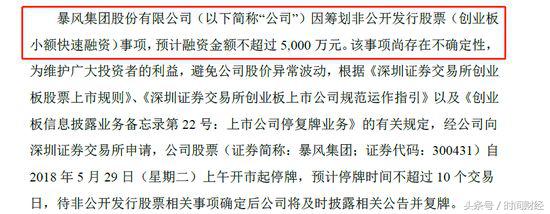 暴风“失控”？5000万迷你融资都能让市值蒸发7亿