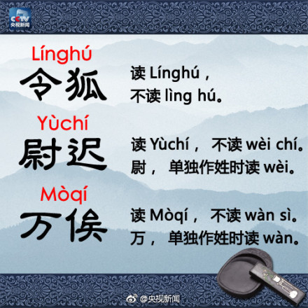 这些姓氏，你读对了吗？别再错啦！