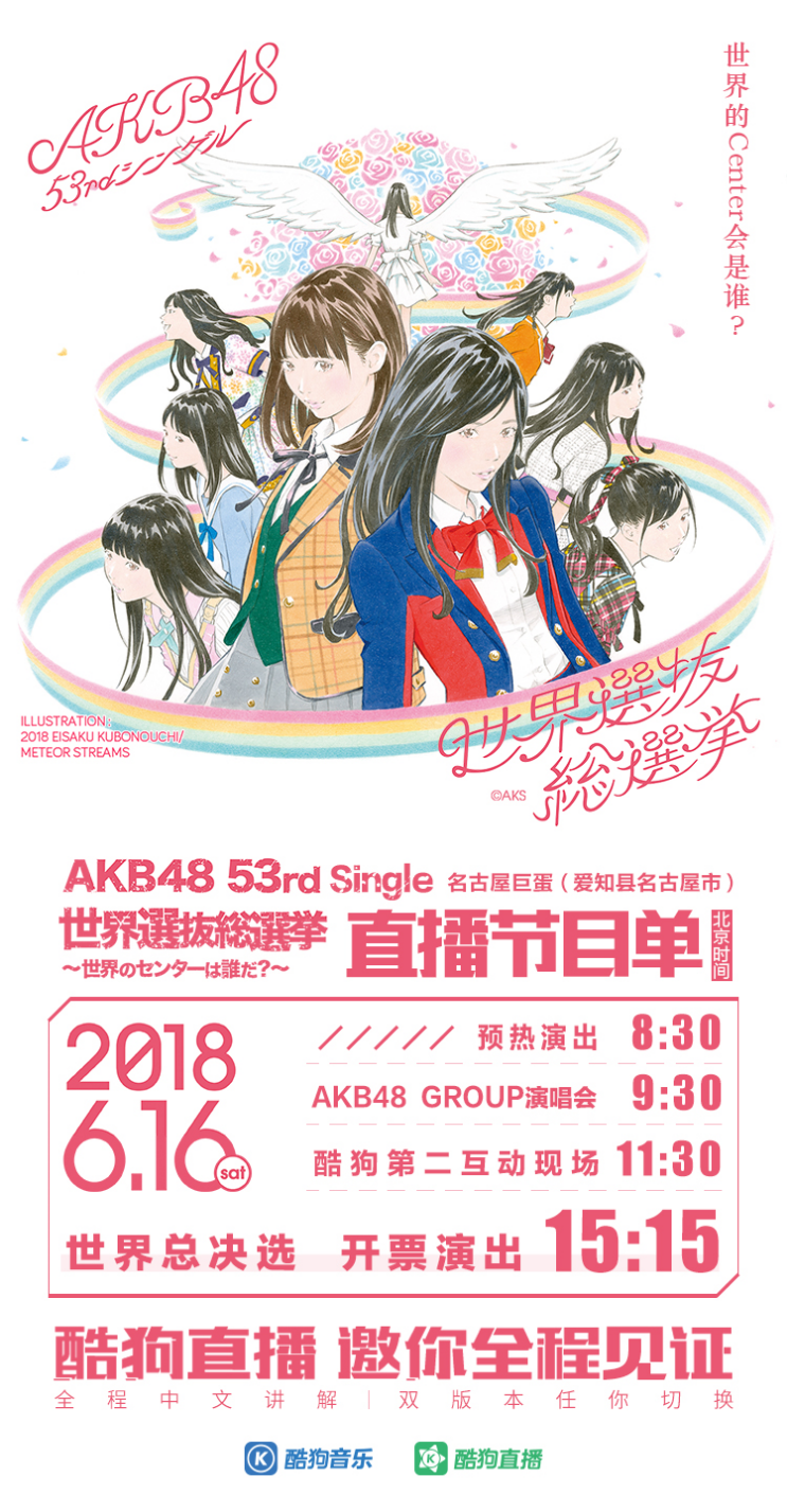 akb48世界杯总决赛(酷狗直播2018AKB48世界总决选，独家第二现场老司机解说女团文化)