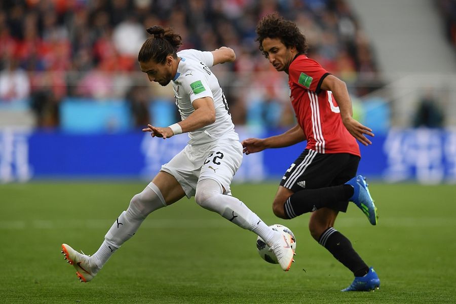 世界杯A组首轮希门尼斯头球绝杀乌拉圭1-0埃及，赛后声音集锦！