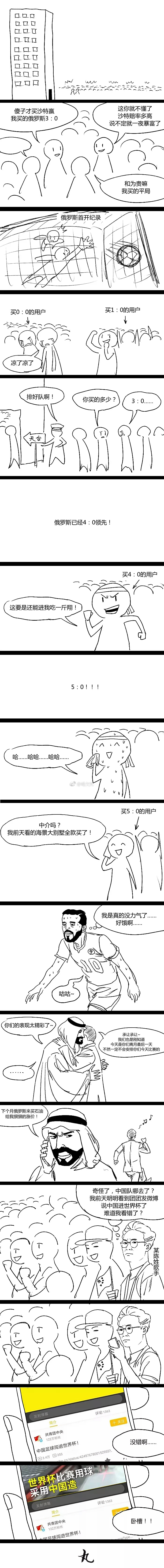 世界杯中国队卡通笑话(搞笑漫画：《中国足球闯进世界杯》对标题党满满的讽刺)