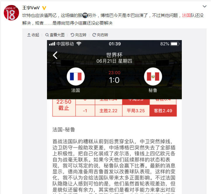 中国世界杯出线音频(世界杯法国1-0秘鲁提前出线，姆巴佩破门创历史！赛后声音集锦！)