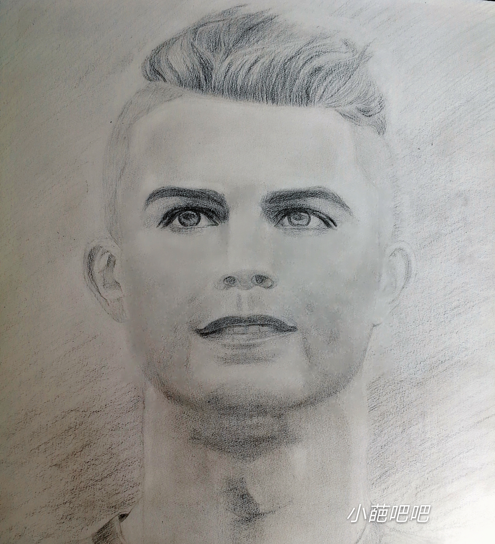 素描卡通世界杯图片大全(我的素描——致敬c罗,世界杯坚决挺你!