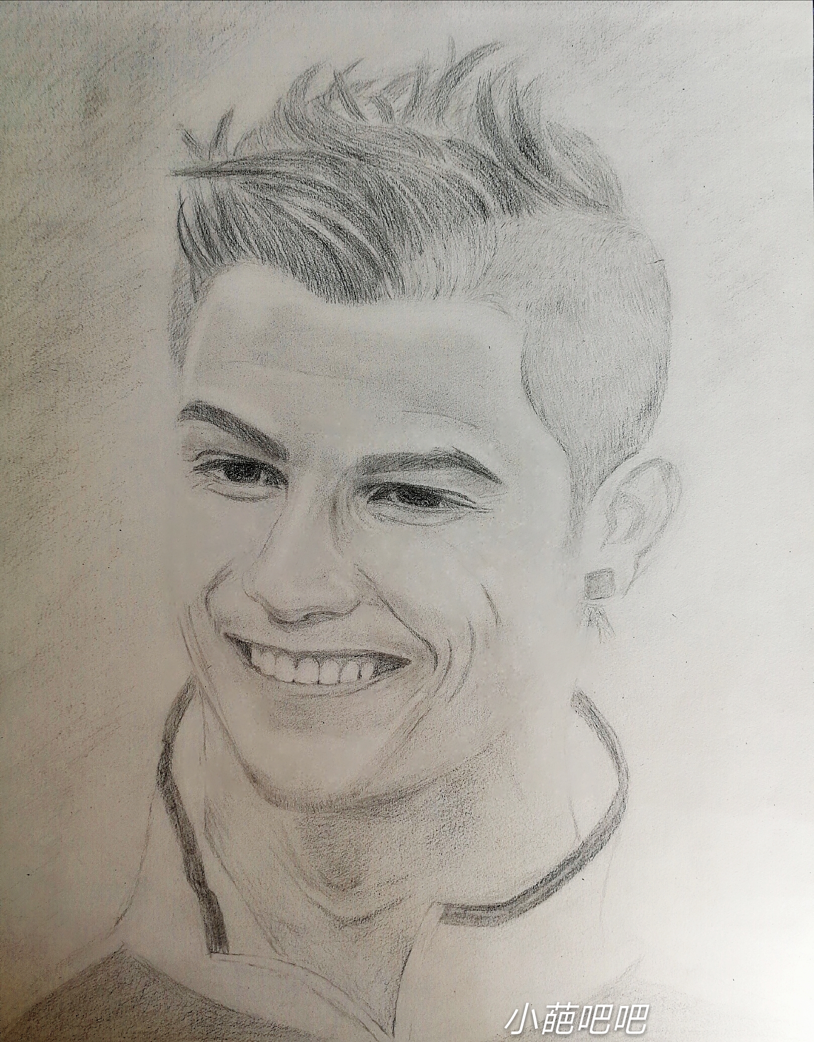 素描卡通世界杯图片大全(我的素描——致敬c罗,世界杯坚决挺你!