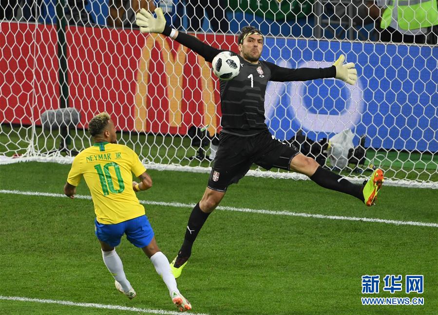 巴西队2比0战胜塞尔维亚队晋级十六强