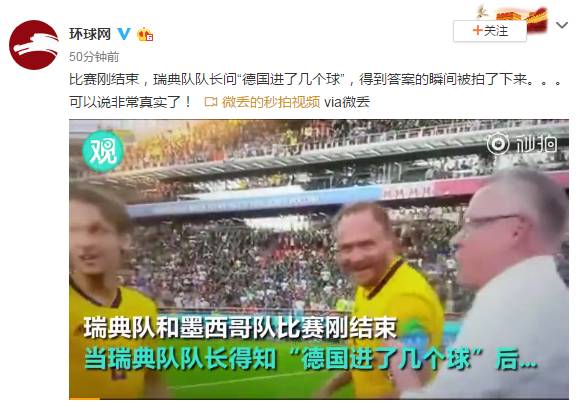 2018世界杯瑞典队长（您说啥？据说这是瑞典队长得知德国出局的反应）