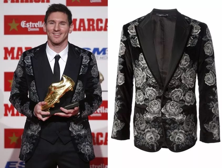 再到第二年颁奖时,梅西又穿过另一套款式复古的波点西装,不少球迷便