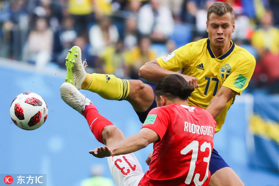 瑞典1-0瑞士美图精选：菜鸡互啄 血肉相搏