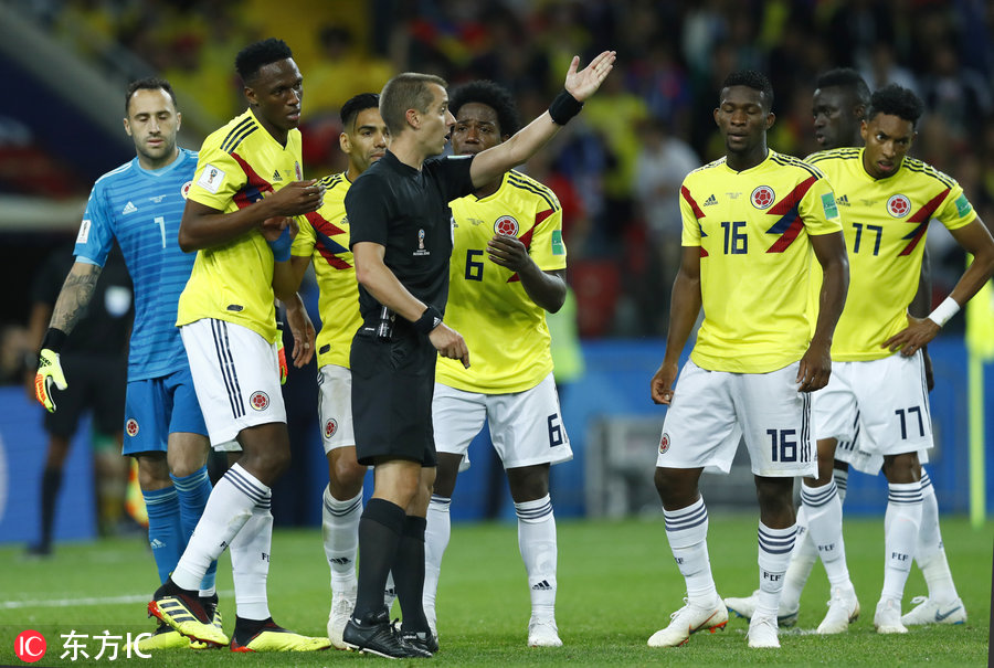 哥伦比亚1-1英格兰（点球3-4) 三狮终破世界杯十二码心魔
