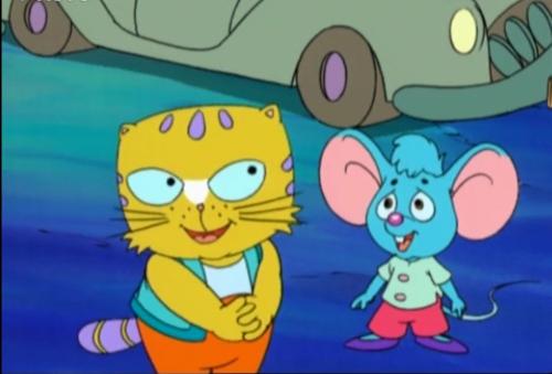 出自《蓝皮鼠大脸猫》,是中央电视台青少中心动画部出品的,和蓝皮鼠都