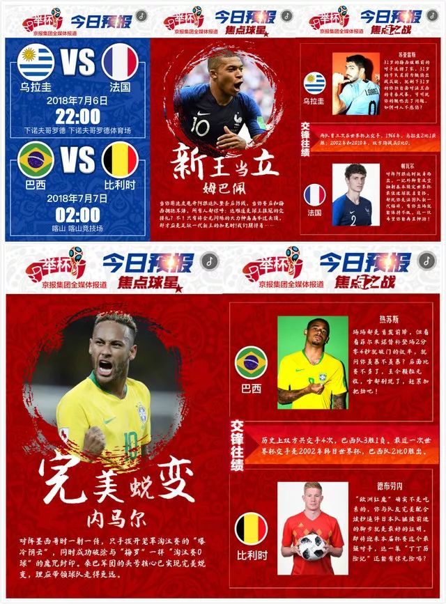 2018世界杯7月4号晚预报(纸间指间，一样精彩！世界杯京报集团产品之“预报”篇回顾赏析)