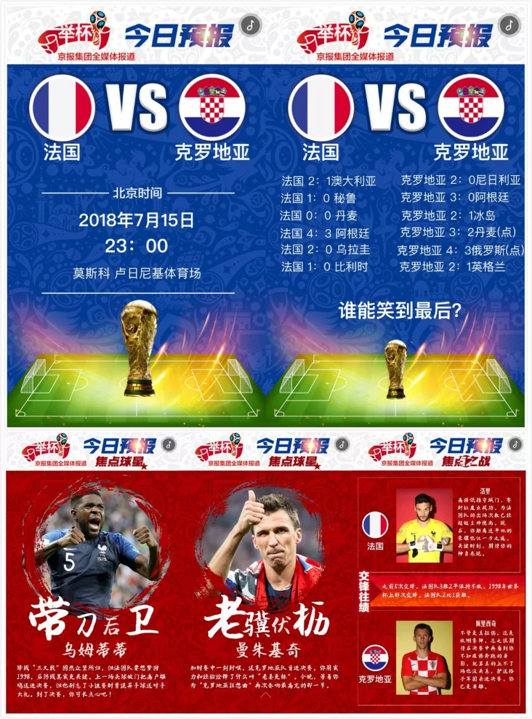 2018世界杯7月4号晚预报(纸间指间，一样精彩！世界杯京报集团产品之“预报”篇回顾赏析)