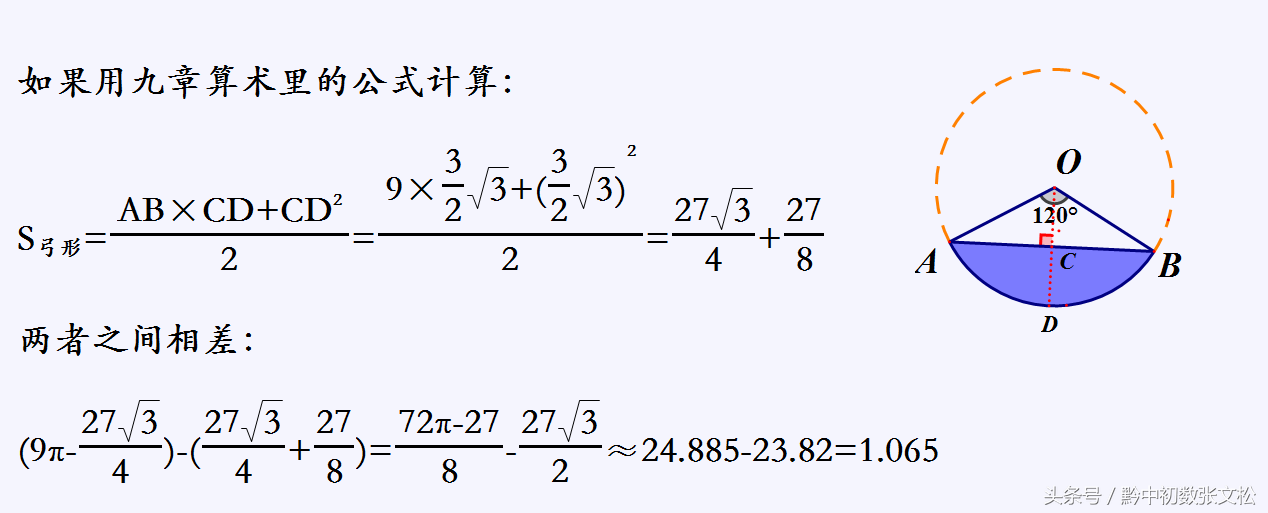 「九年级」古人如何计算扇形和弓形的面积？