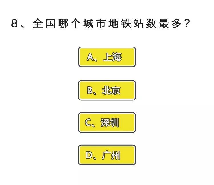 2018最新中国地铁等级测试，内含送命题……