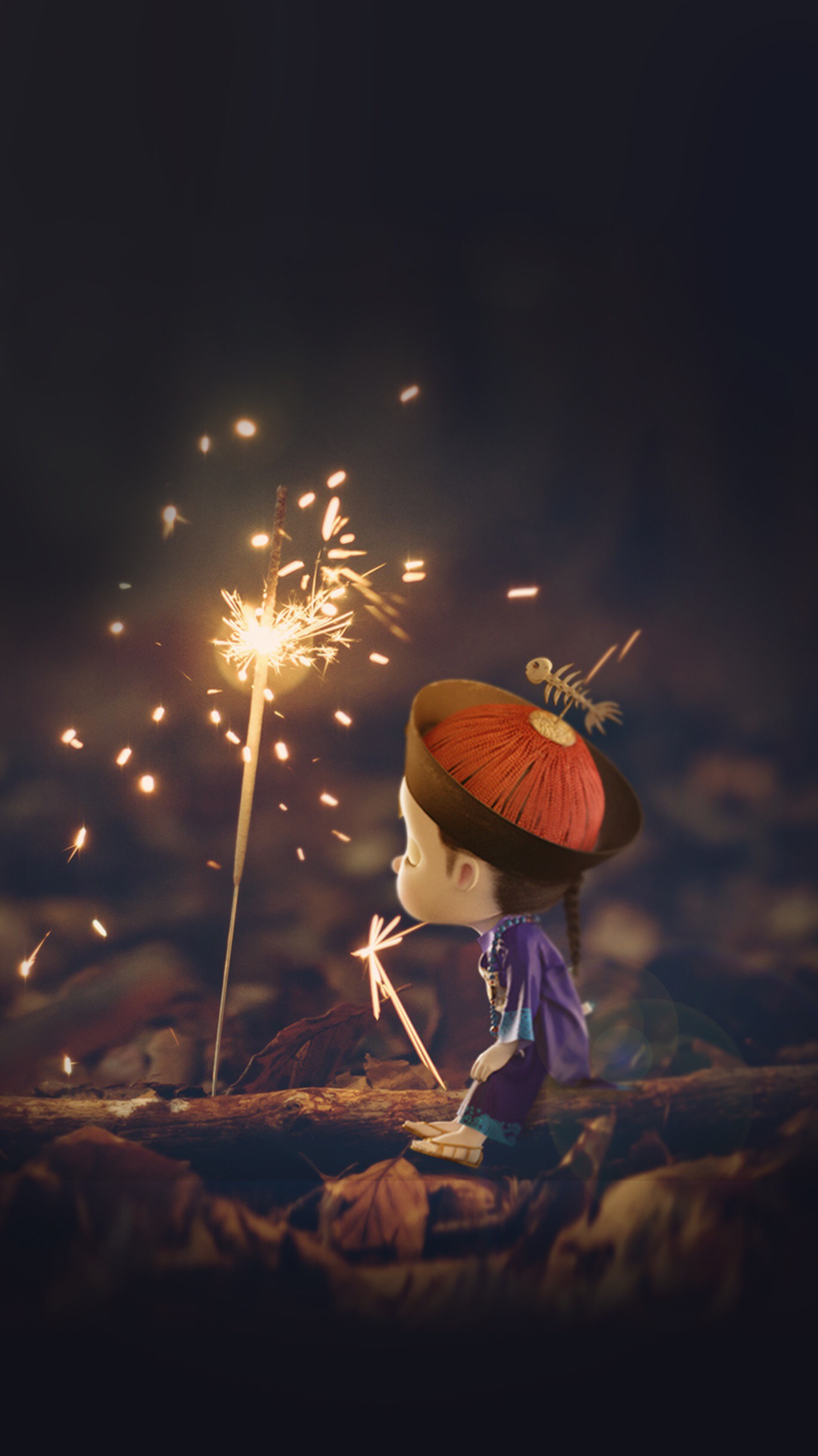 「手机壁纸」身披官服的中国风小僵尸,它就是僵小鱼