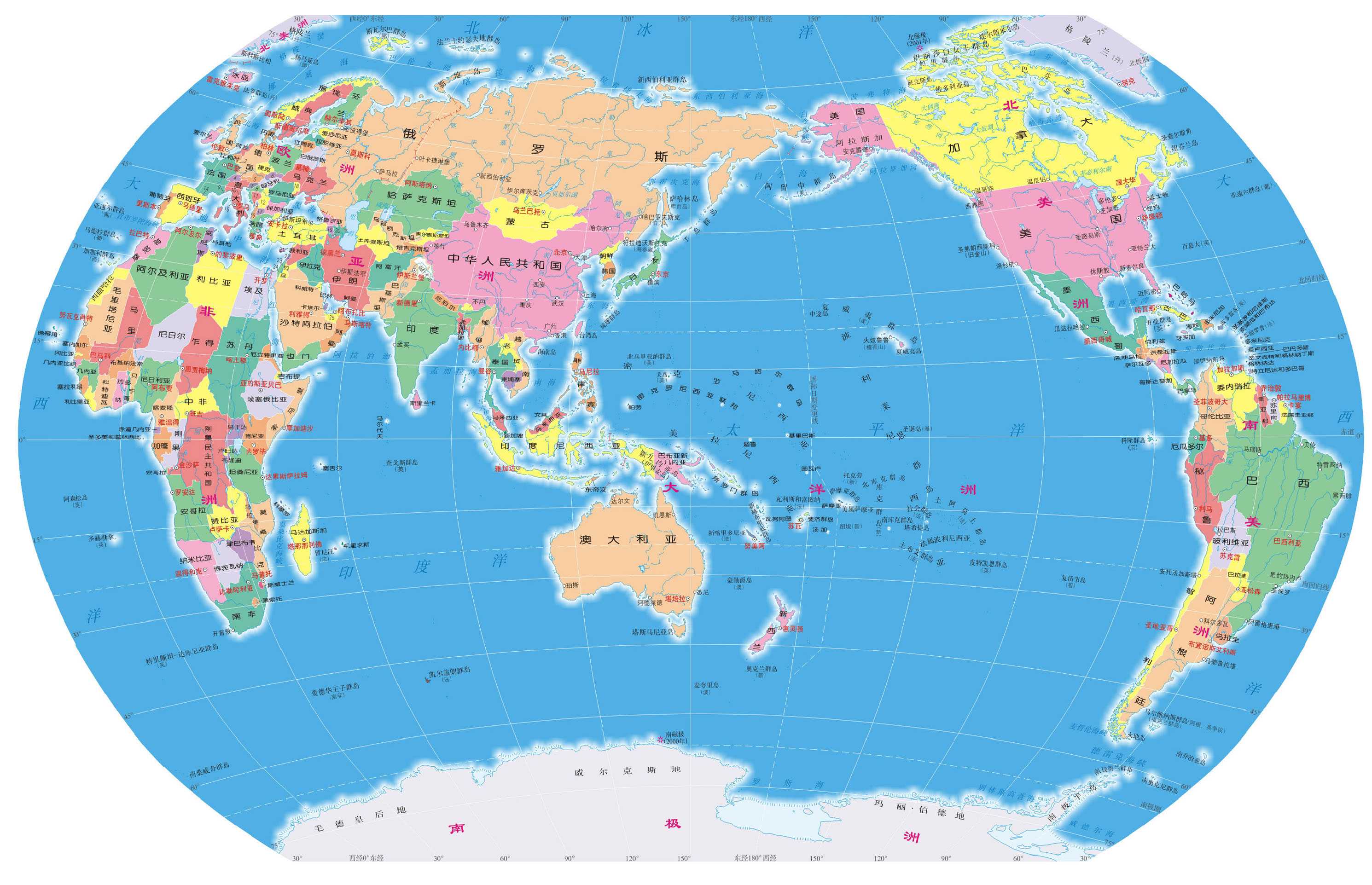 美国在地球上的位置图片