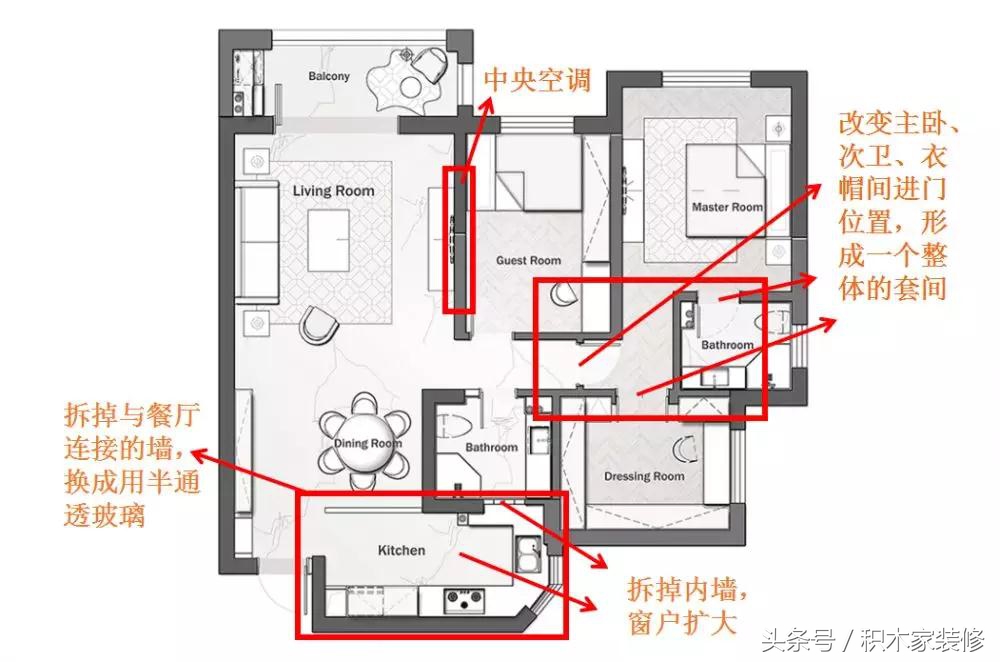 124㎡现代简约风半包硬装8万，厨房衣帽间超大收纳空间，温馨满满