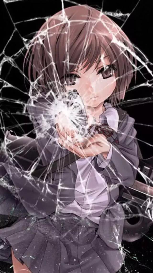 10张动漫壁纸,超级真实的碎屏体验,让你瞬间感觉到屏幕的破碎