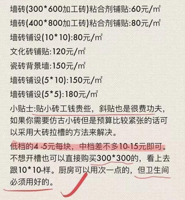 包工头小舅自用装修报价表，0水分！最真实！怪不得都说装修最赚钱！