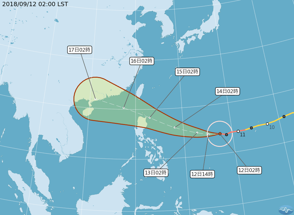 台风山竹标准“美照”形成，路径继续西调，登陆位置或在这些地方