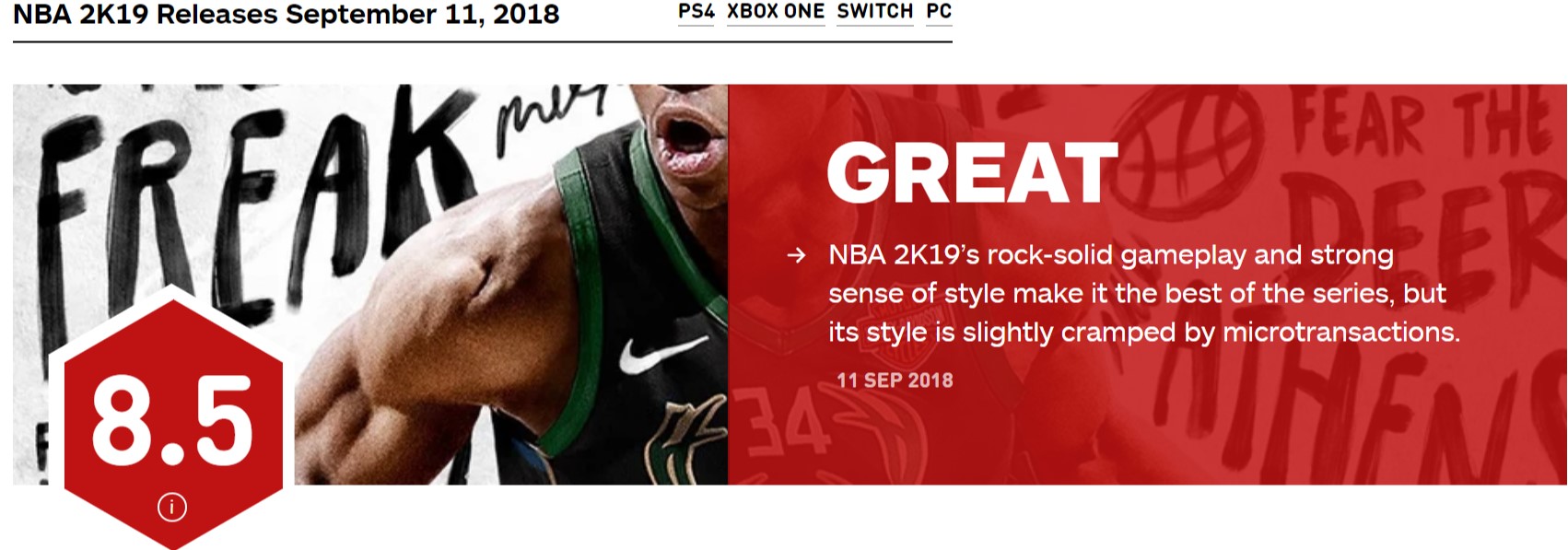 nba2k为什么是英文（《NBA 2K19》IGN 8.5分 玩法稳健、强烈的风格化使其成为系列最佳）