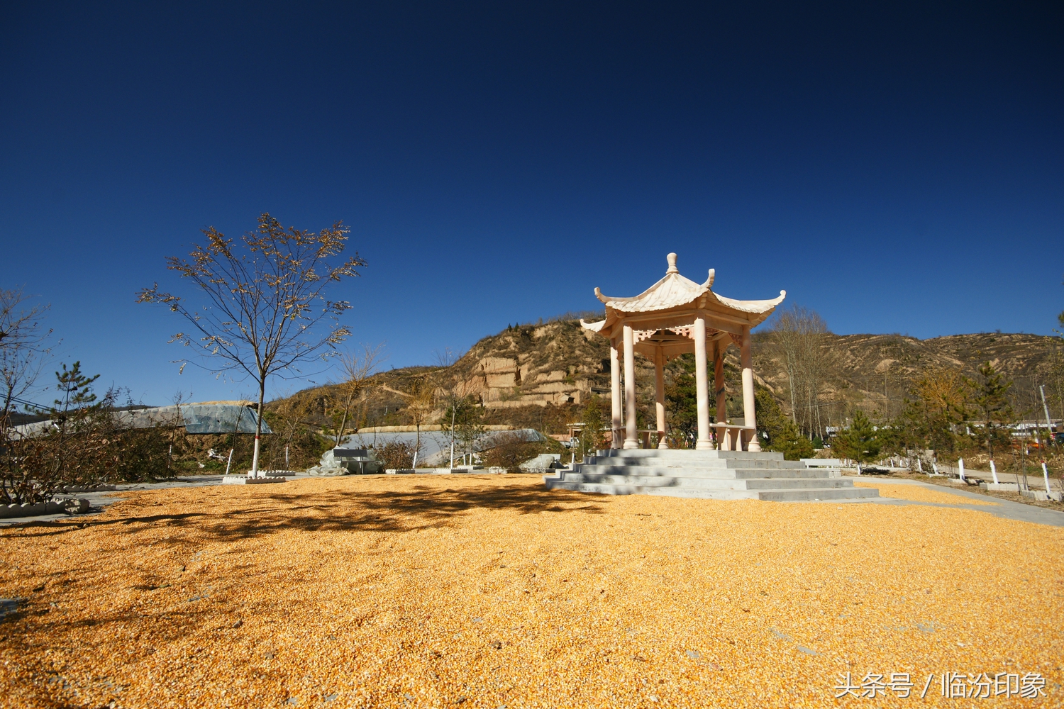 臨汾鄉村旅遊免費景點推薦~黃河壺口瀑布岸邊的別墅群小山村