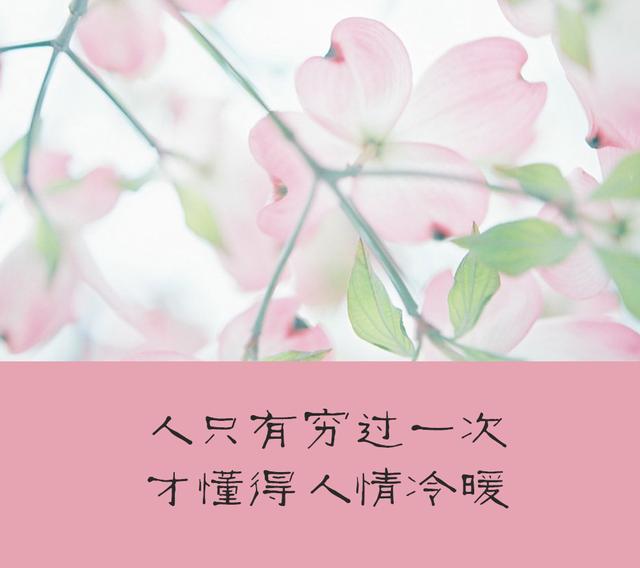 最穷无非讨饭，不死终会出头，被人看不起的时候，记住三句话